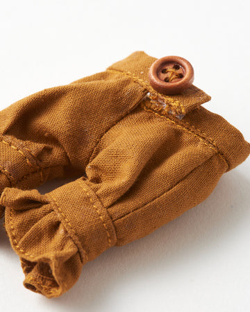 Flared Hem Cotton Pantalon – Brown