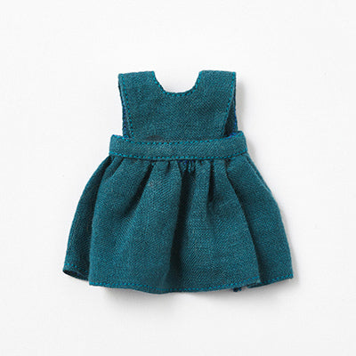 Simple Natural Blue French Linen Apron Dress