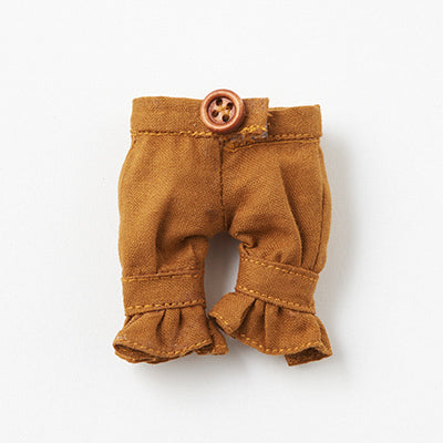 Flared Hem Cotton Pantalon – Brown