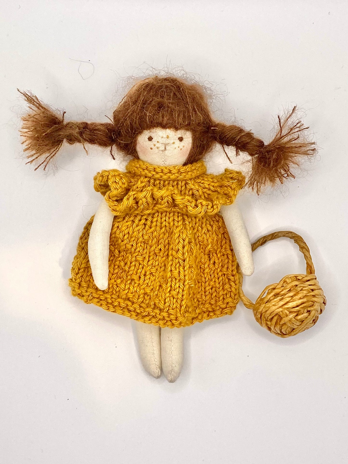 Mini Jane Birkin Basket – Pink Stripe with Doll