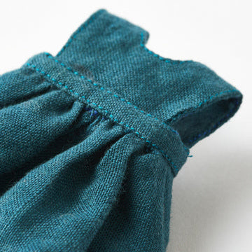 Simple Natural Blue French Linen Apron Dress